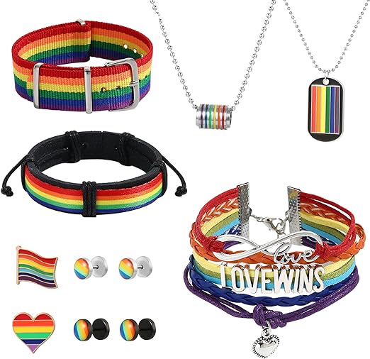 10 Stück Edelstahl LGBT Kette Gay Pride Schmuck